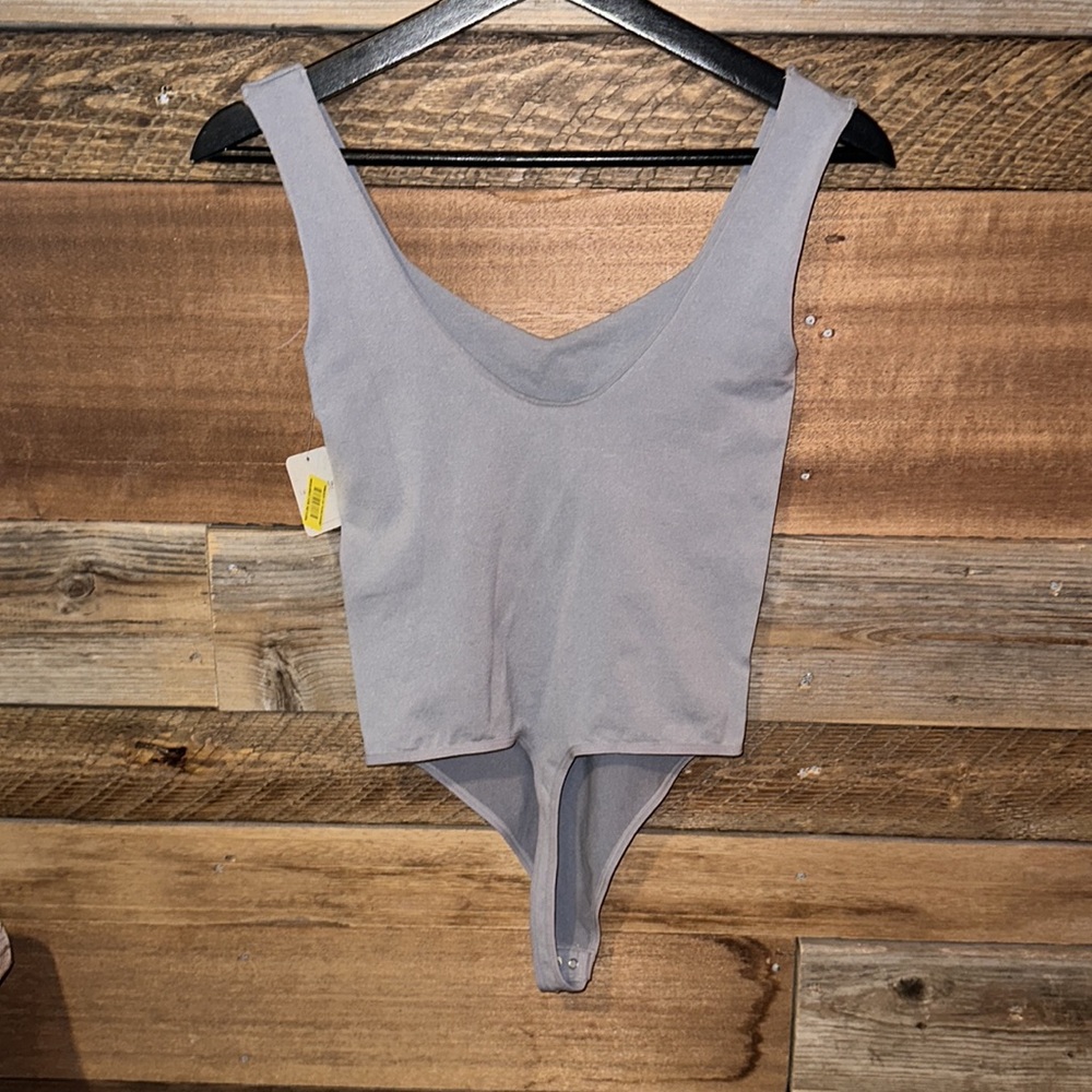 Free People NWOT Clean Lines Bodysuit Heather Gray XS S - Picture 5 of 5